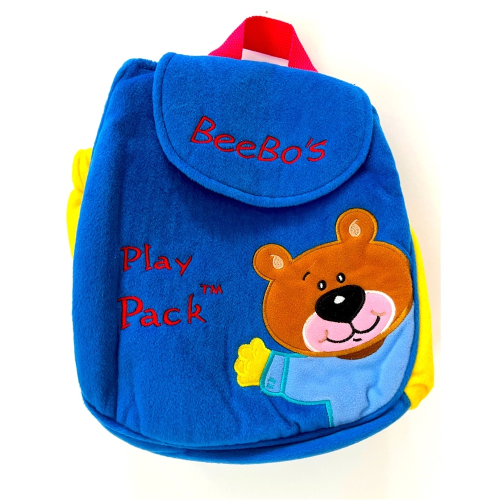 Beebo’s Kids Unisex Blue Multicolored Play Pack Plush Bag
